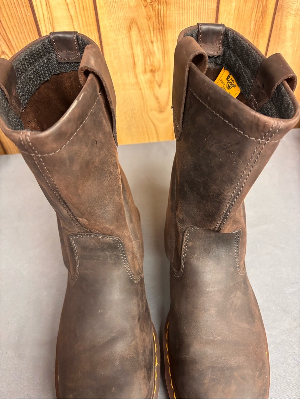 Dr. Martens Icon 2295 Leather Steel Toe Work Boots Dark Brown Volcano Mens US 12